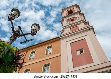 View Of The Historic Tower Tour De Horloge In Nice In South France