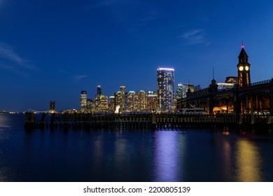 View Of Hoboken, NJ Transit Terminal At Night