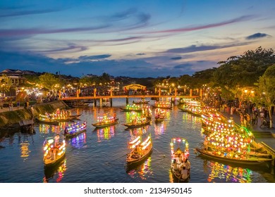 View of Hoi An ancient town, UNESCO world heritage, at Quang Nam province. Vietnam. Hoi An is one of the most popular destinations in Vietnam - Shutterstock ID 2134950145