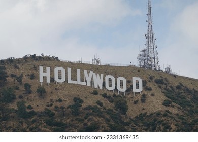 View of the Hollywood Sign from Griffith Park Observatory in Los Angeles