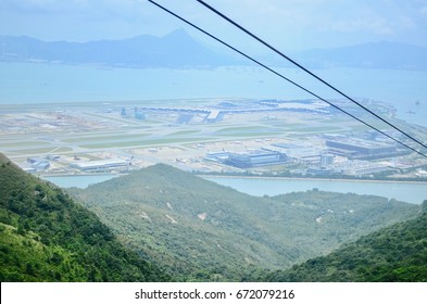 View Of Hong Kong International Airport From Ngong Ping 360 Cable Cars