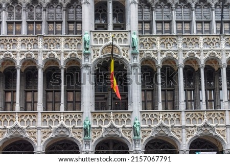 A view of the Hotel de Ville, the Mayor house in in Grand Place, downtown Brussels, Belgium