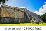 View of the House of the Nuns in PuuC and Toltec architecture styles,Nunnery complex,Edifio De Las Monjas in the temple complex of Chichen Itza,masterpiece of the Mayan civilization,Yucatan,Mexico