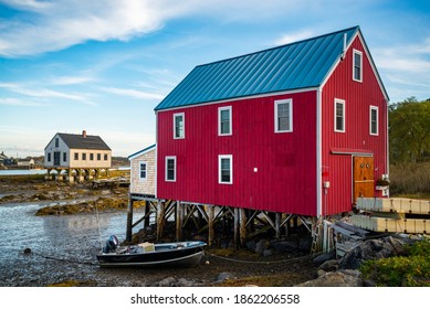 View of the houses in Cape Porpoise, Maine, United States