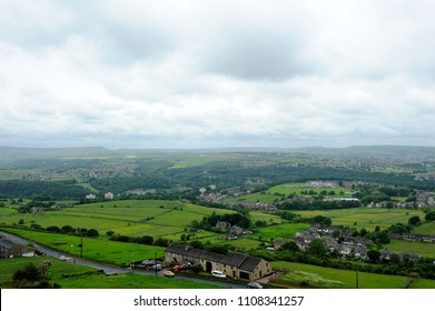 View Of Huddersfield Town From Castle Hill, England, UK