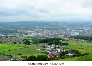 View Of Huddersfield Town From Castle Hill, England, UK