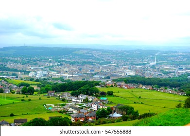 View Of Huddersfield Town From Castle Hill, England, UK