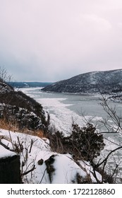 View Of Hudson River In Winter - New York State