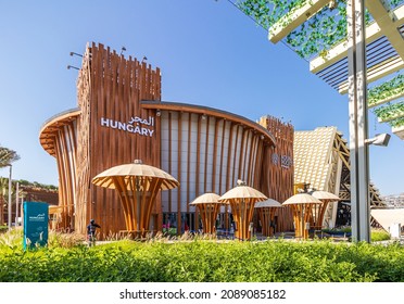 View of Hungary's Pavilion at Expo 2020 Dubai. Dubai - UAE. 27 November 2021 
