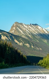 View Of The Icefields Parkway In Jasper National Park In Summer At Dusk