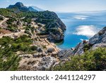 View from the iconic archaeological site of Heraion near Lake Vouliagmenis, Loutraki, Greece.