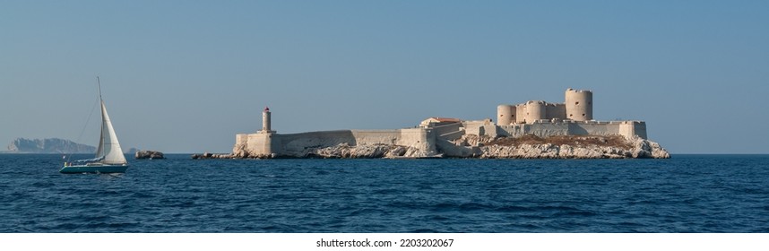 View Of The An Ient Castle Chateau DIf Near Marseille In South France