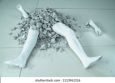 View Image Broken Mannequin On Floor