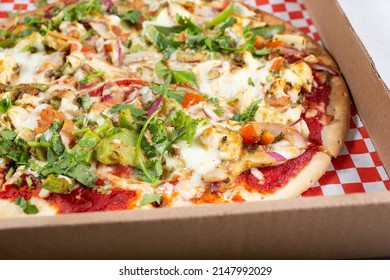 A View Of An Indian Naan Pizza.