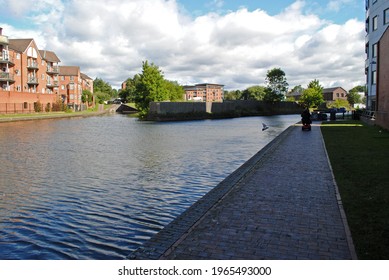 View Of Industrial Canal Junction And Towpath