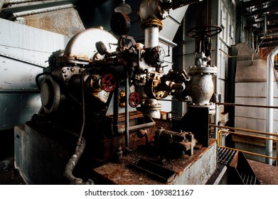 A View Of Industrial Machinery Inside The Coal Power Plant At The Long Abandoned Indiana Army Ammunition Plant, Which Produced Black Powder And Mostly Closed After The Vietnam War.