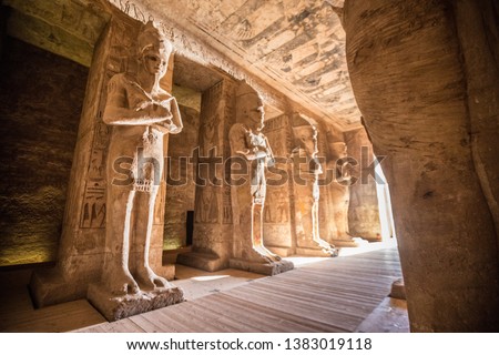 View inside Abu Simbel in Southern Egypt