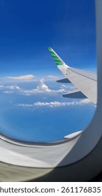 view from inside the airplane window