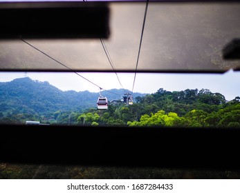 View From Inside The Cable Car Of Maokong Gondola, Teipei, Taiwan