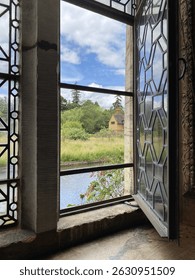 View from inside a castle