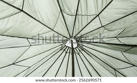 View from inside the cloth parachute when opened