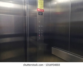 A View Of Inside Elevator Or Passenger Hoist 