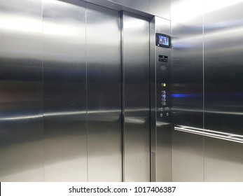 View Inside An Empty Elevator Or Lift