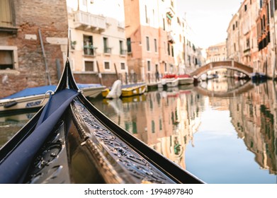 View From Inside A Gondola With Venice Channel.