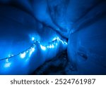 A view of the inside of an ice cave during the Iceland Glacier Tour