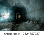 A view of the inside of an ice cave during the Iceland Glacier Tour