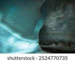 A view of the inside of an ice cave during the Iceland Glacier Tour