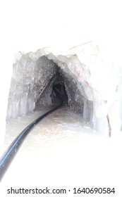 View Inside The Ice Stupa. 