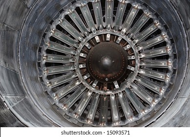 View inside jet engine