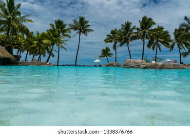 View From Inside A Rocky Infinity Pool  In Fiji