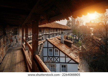 View from inside Rothenburg walls - Rothenburg ob der Tauber, Bavaria, Germany