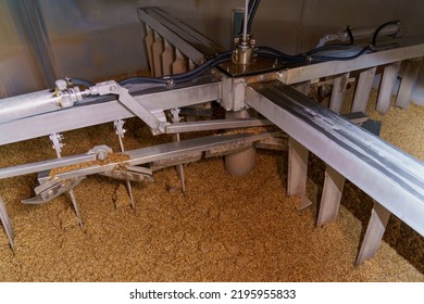 View Inside The Vat In The Process Of Brewing Beer. Background With Selective Focus And Copy Space For Text