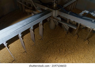 View Inside The Vat In The Process Of Brewing Beer. Background With Selective Focus And Copy Space For Text