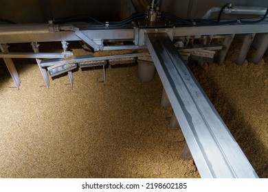 View Inside The Vat In The Process Of Brewing Beer. Background With Selective Focus And Copy Space For Text