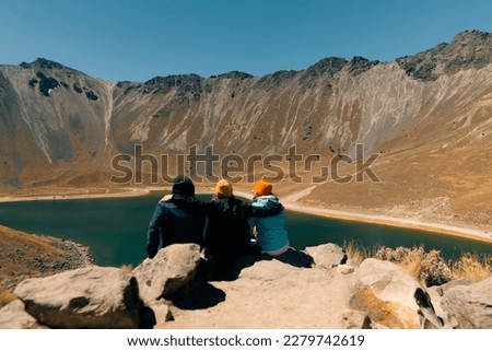 View inside of Volcano Nevado de Toluca National park with lakes inside the crater. landscape near of Mexico City . High quality photo