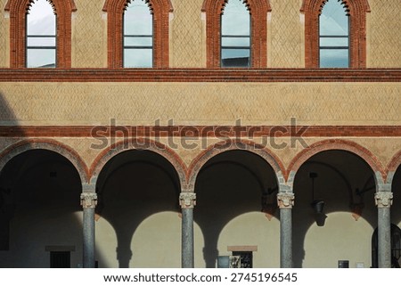 view of the interior of the Castle in the area of the Olympic flame during the 2026 Milano Cortina Winter Olympics, Milan, Italy