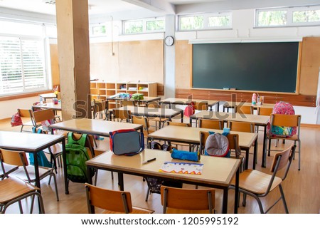 View of the interior of elementary school.