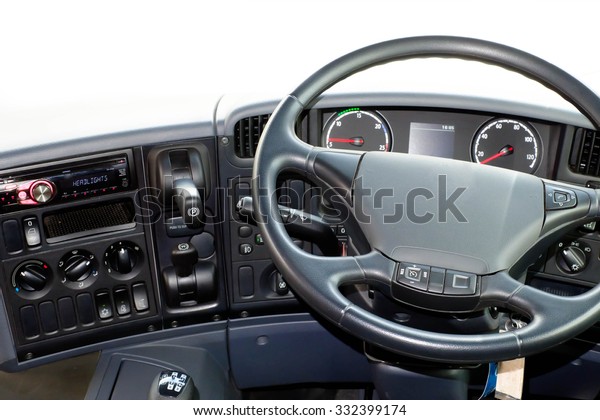 View of the interior of a\
Truck