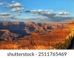 View into Grand Canyon at sunset, Yavapai Point, Grand Canyon National Park, Arizona, USA