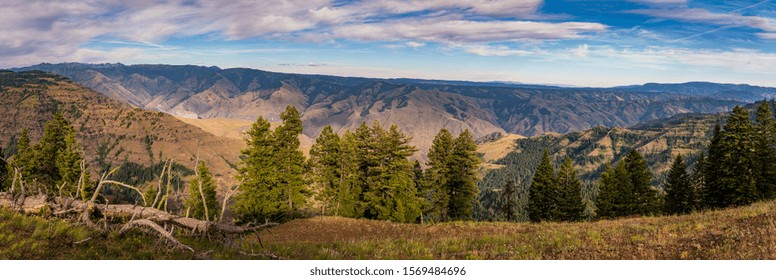 A View Into Idaho From Hells Canyon Overlook In Oregon.