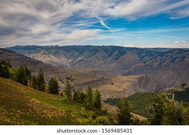 A View Into Idaho From Hells Canyon Overlook In Oregon.