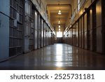 View into a jail with lots of cells