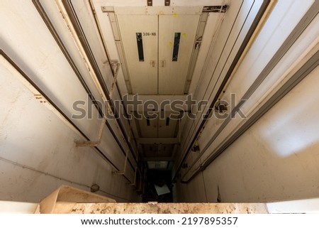 View into an old elevator shaft  Abandoned Building