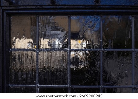 View into old leadlight windows for use as a background texture