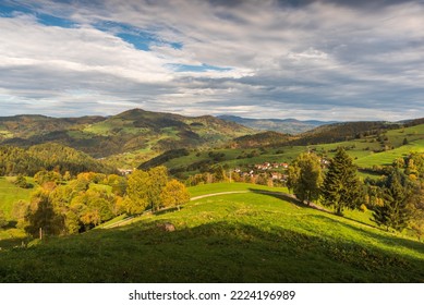 View into the Wiesental, Black Forest, Zell im Wiesental, Baden-Wuerttemberg, Germany - Shutterstock ID 2224196989