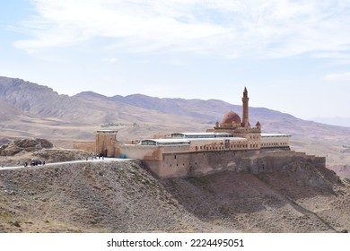 View of Ishak Pasha Palace in Dogubayazit, Agri, Turkey. Built in 18th century. Photo taken in September 2022. - Shutterstock ID 2224495051